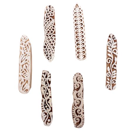 Set of 6 Piece New Mix Wooden Printing Block